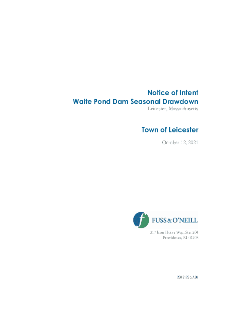 Fillable Online Notice of Intent and Application for Permit Leicester