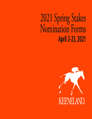Fillable Online 2021 Fall Stakes Nomination Forms - Keeneland Fax Email ...