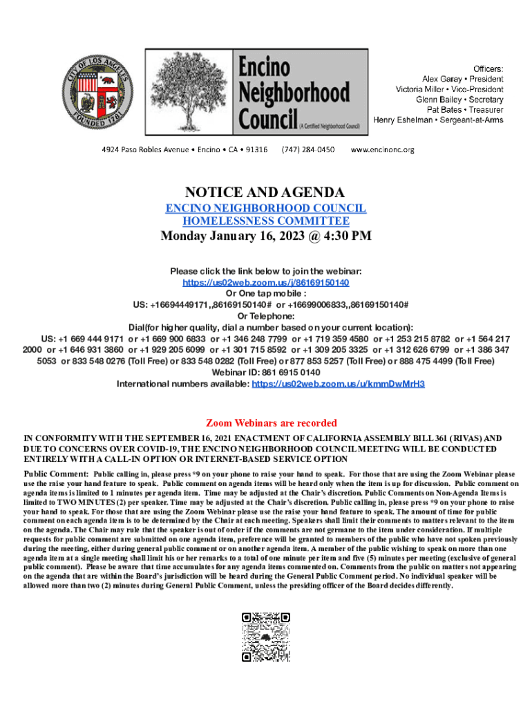 Fillable Online Housing + Homelessness Eagle Rock Neighborhood Council Fax Email Print pdfFiller