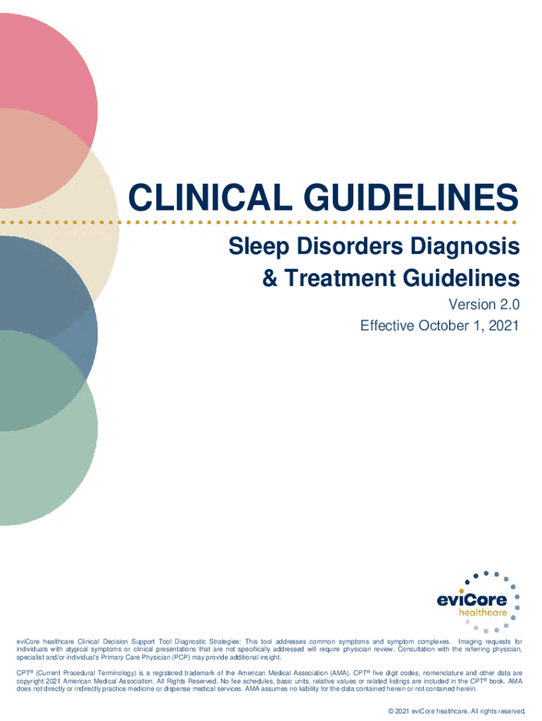 Fillable Online Clinical Practice Guideline on Management of Sleep