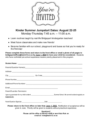 Kinder jumpstart registration