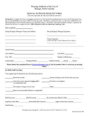 Fillable Online rental increase request form - Raleigh Housing ...