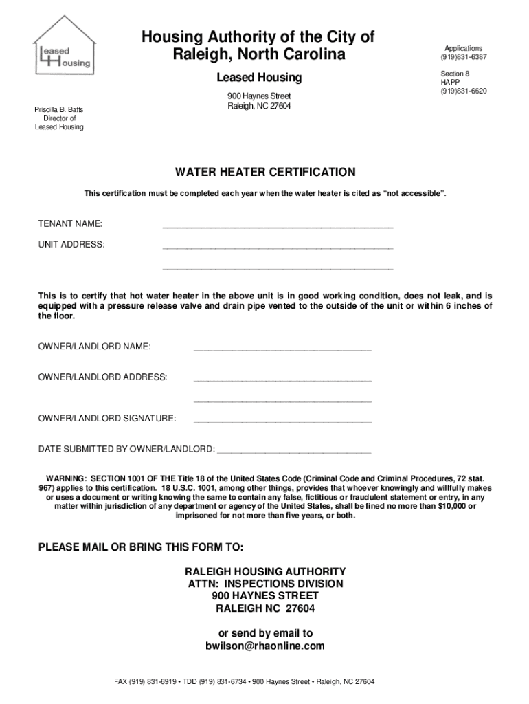 Fillable Online Raleigh Housing Authority Fill Online, Printable
