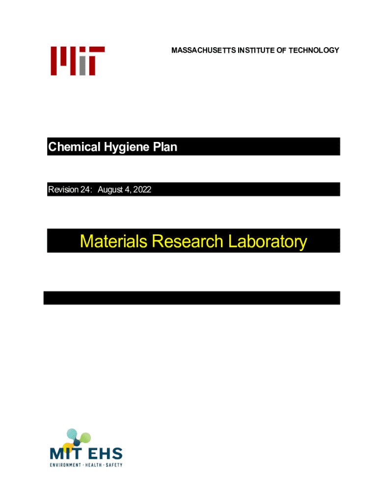 Fillable Online Chemical Hygiene Plan MIT Materials Research