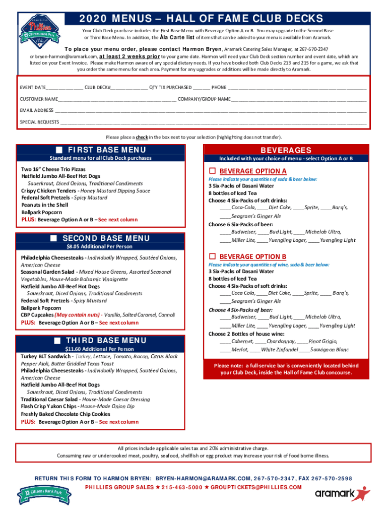 Fillable Online Breakdown Of The Citizens Bank Park Seating Chart Fax