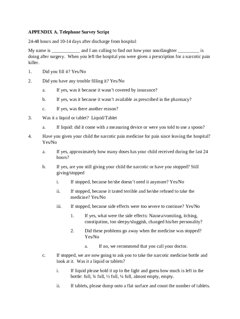 Sample Script Post Discharge FollowUp Phone Call Doc Template pdfFiller