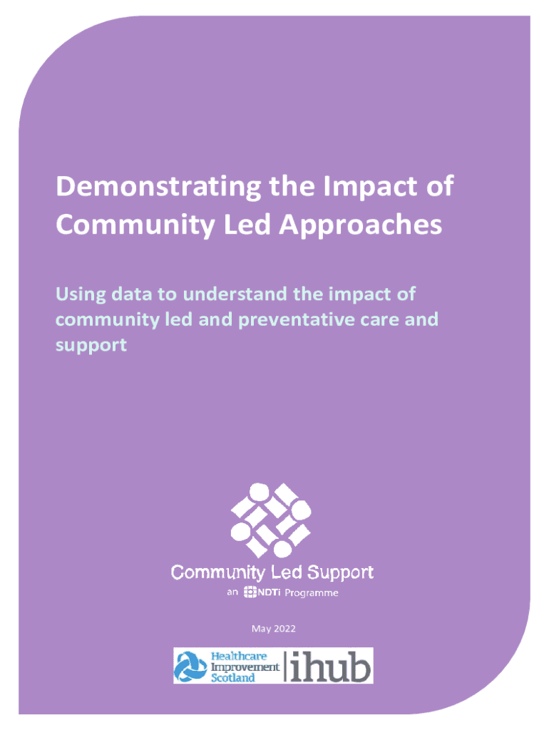 Fillable Online Demonstrating the Impact of Community Led Approaches ...