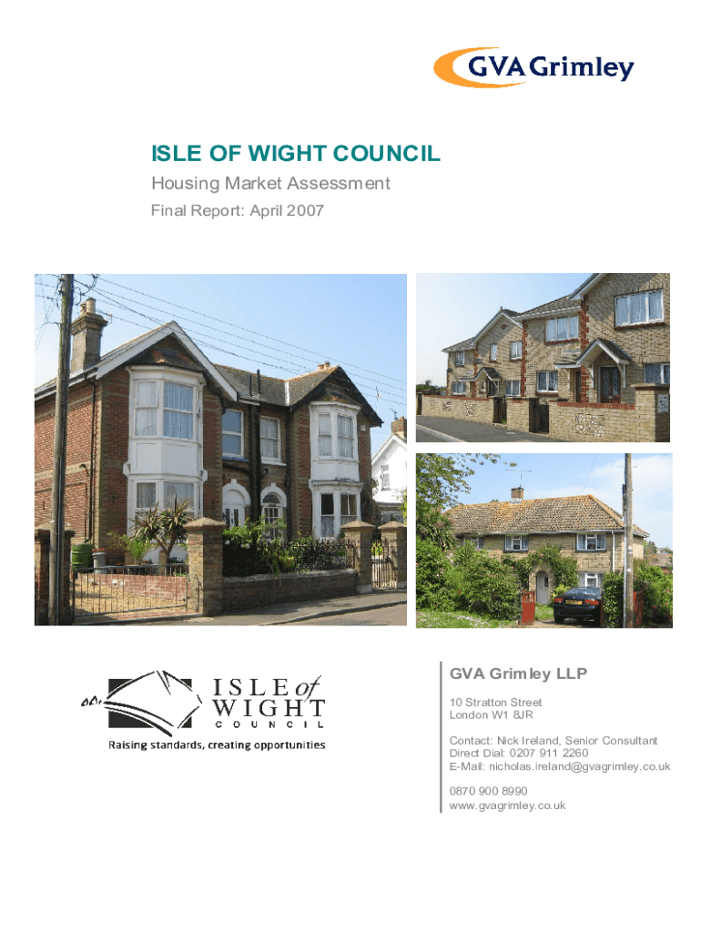 Fillable Online ISLE OF WIGHT COUNCIL Housing Market Assessment Fax