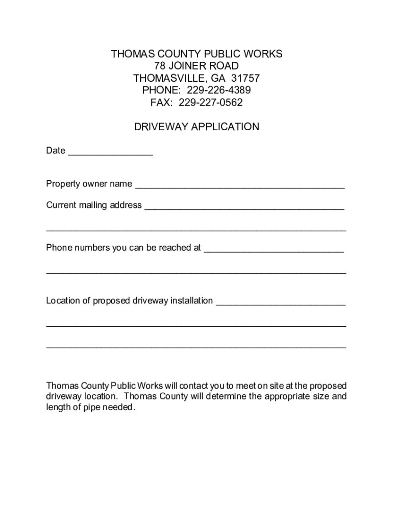 Fillable Online homestead exemptions Thomas County Tax Assessor's Office Fax Email Print