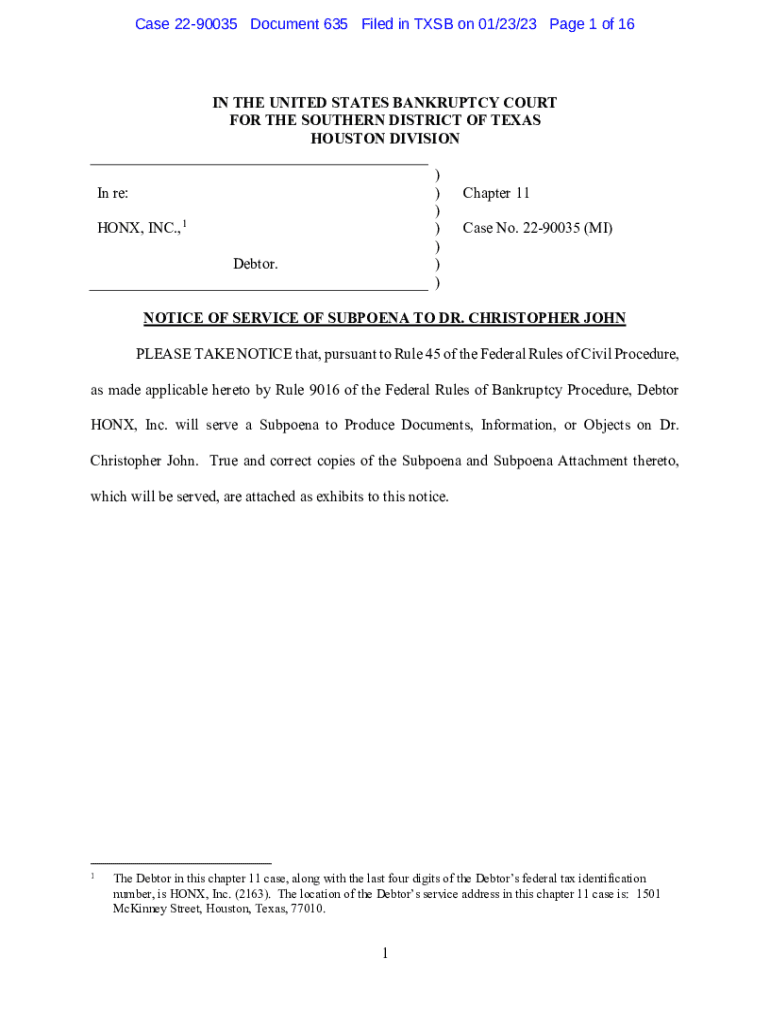Fillable Online Chapter 11 Cobalt International Energy Fax Email