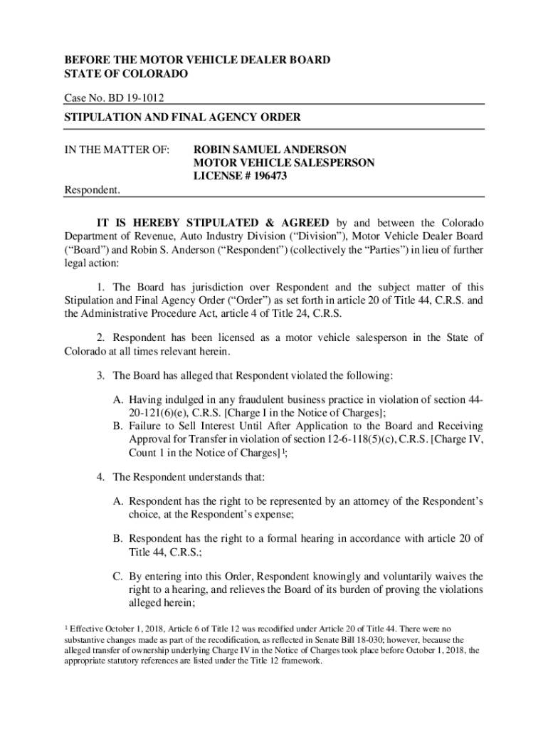 Fillable Online before the motor vehicle dealer board Fax Email Print