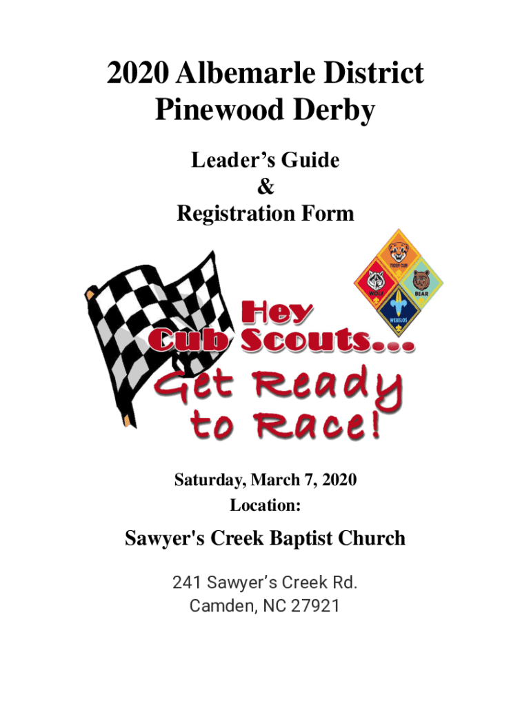 Fillable Online 1. Introduction Please note that the Pinewood Derby