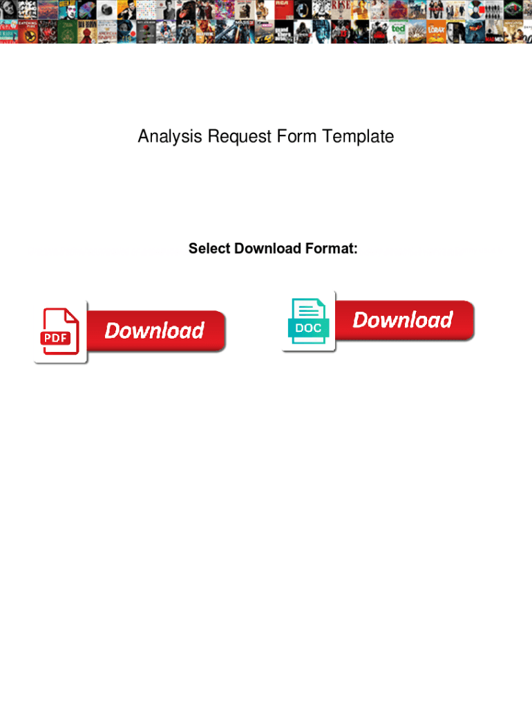 Fillable Online Analysis Request Form Template. Analysis Request Form