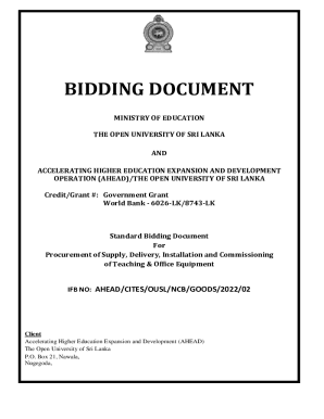 Bidding Documents - The Open University of Sri Lanka