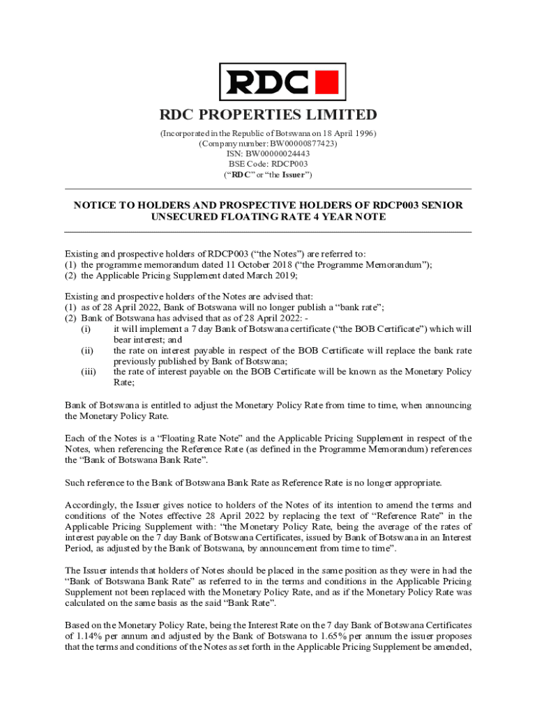 Fillable Online RDC - This circular is important and requires your ...