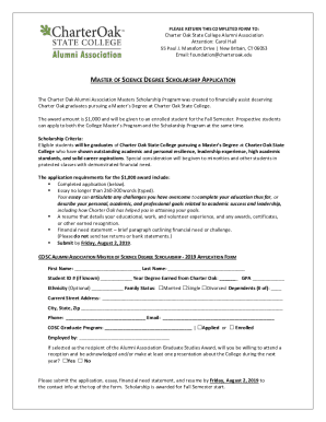 Alumni Association Master of Science Degree Scholarship