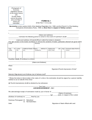 Locker Application Cum Agreement Form - IndusInd Bank