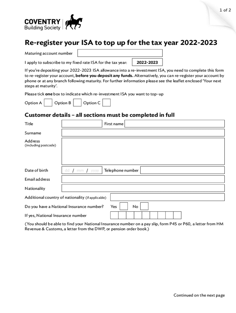 Fillable Online Why do I need to complete an ISA declaration form when