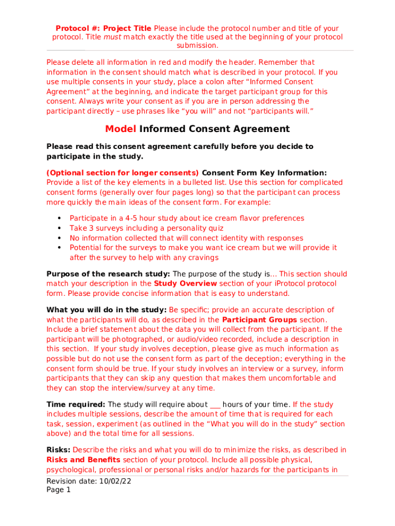 General Consent Template UVA research Doc Template pdfFiller