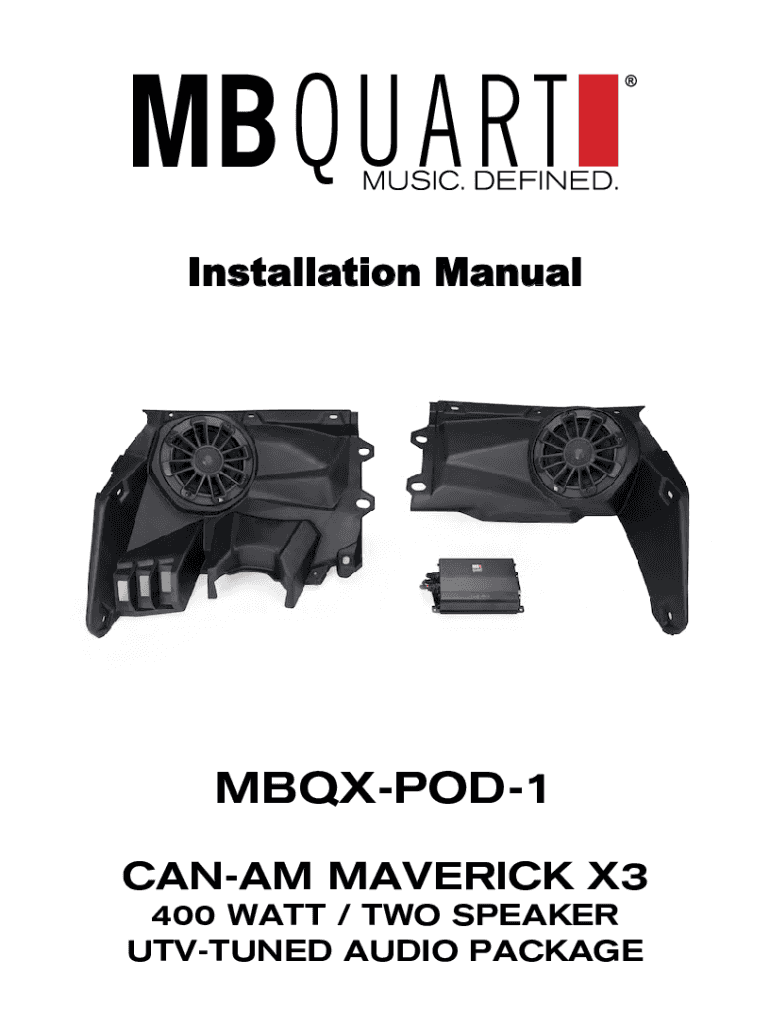 Fillable Online MBQXPOD1 400 Watt STAGE 1 CanAm X3 Tuned System Fax