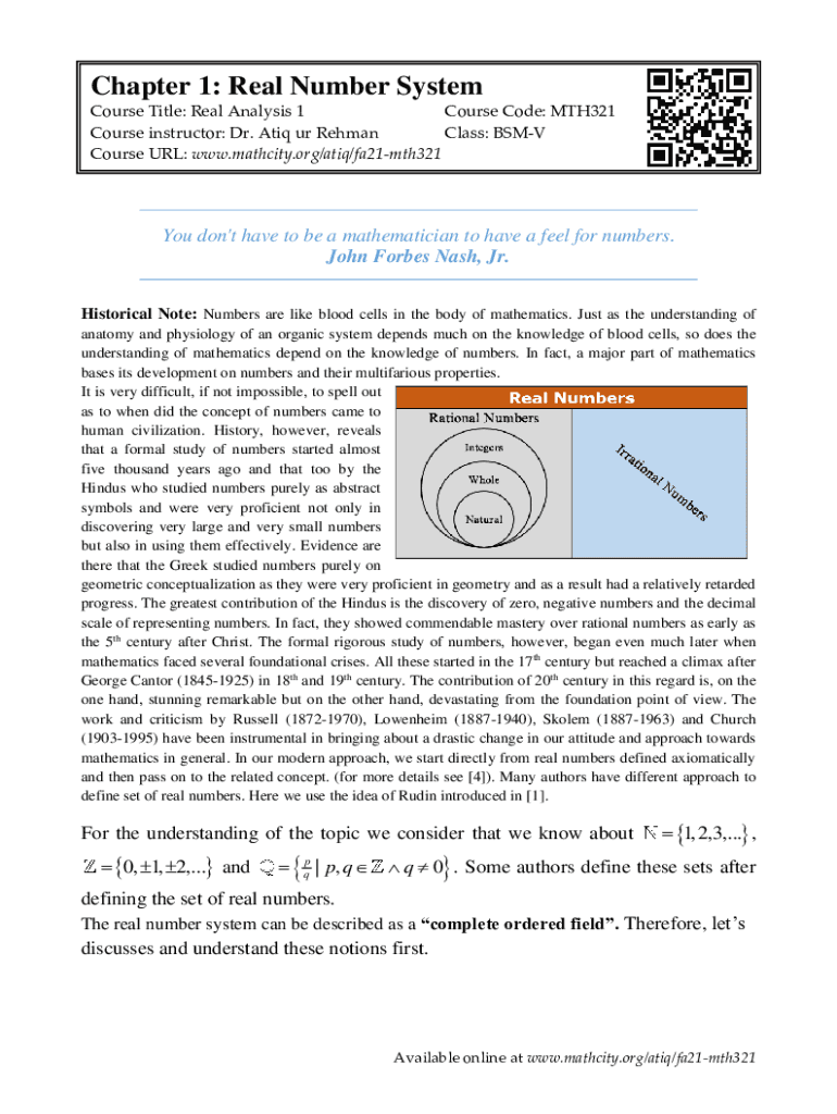 Fillable Online Real Analysis Course #6 - The Real Numbers - YouTube ...