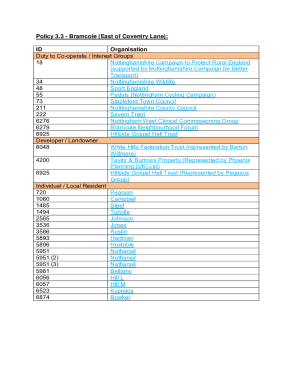 Statement of Common Ground Policy 3.3 Bramcote