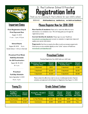 Fillable Online St. Paul Lutheran School Boca Raton, FLPrivate School