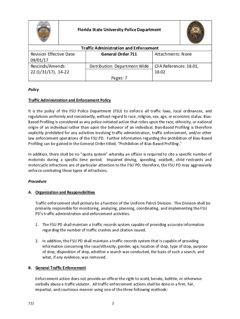 Fillable Online police fsu FSU Police Department Policies Fax Email Print pdfFiller