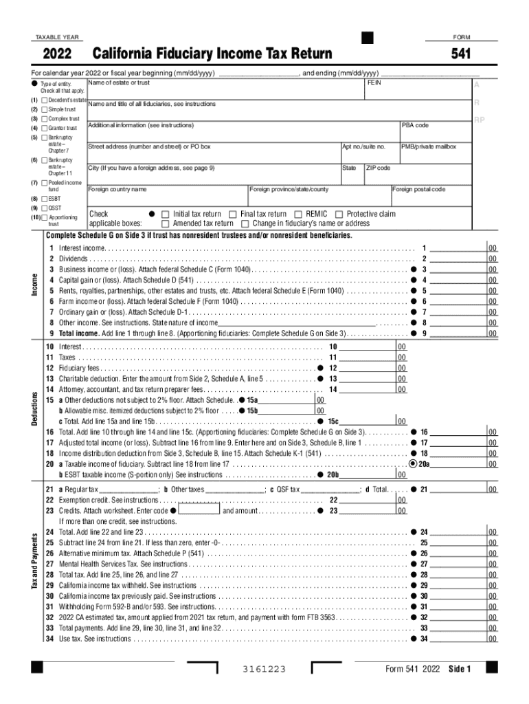 california form 541 Preview on Page 1