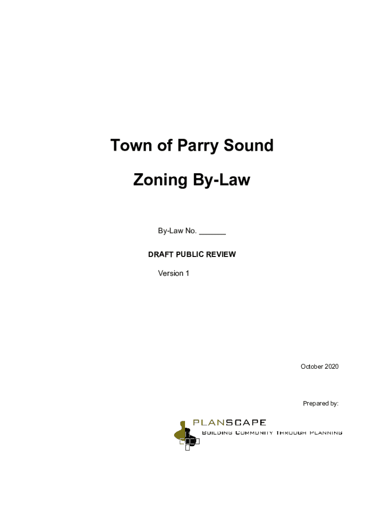 Fillable Online Zoning ByLaw Review Town of Parry Sound Fax Email