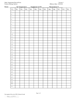 Fillable Online Daily Temperature Record Form Version 3 Forensic ...