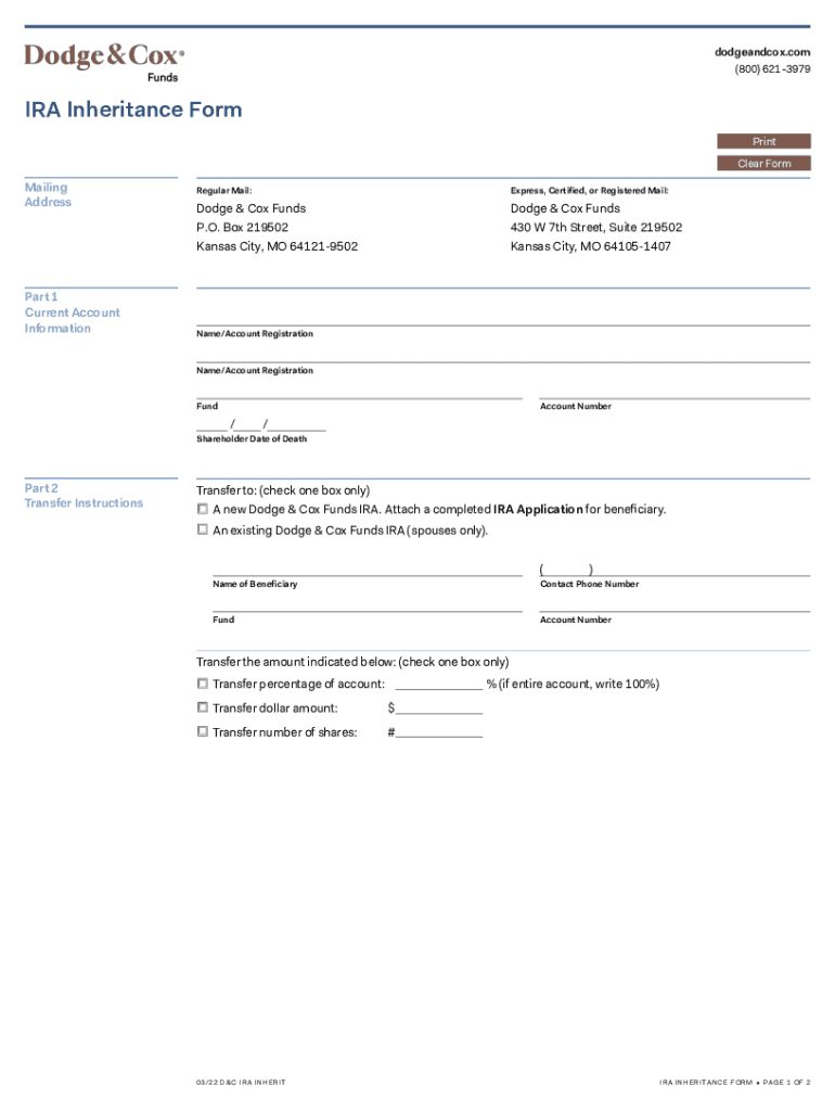Fillable Online IRA Inheritance Form Fax Email Print - pdfFiller