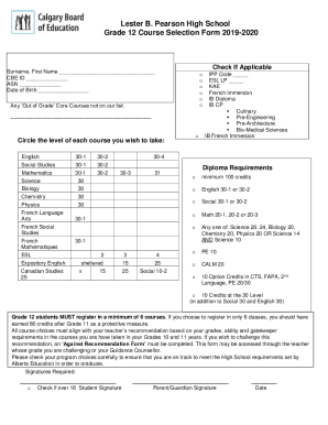 Fillable Online Back to School Information - Lester B. Pearson High ...