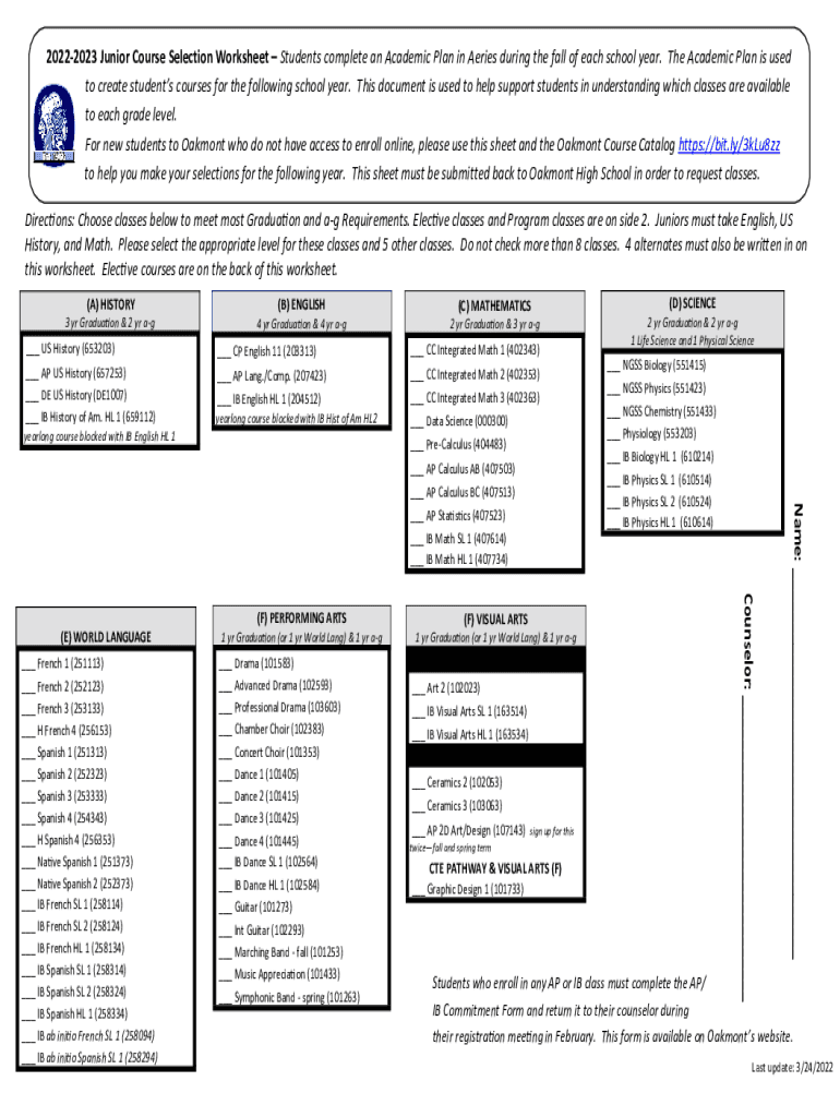 Fillable Online 20222023 ACADEMIC PLANNING GUIDE FOR NEW Fax Email