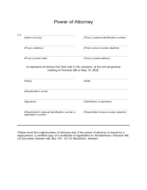 Fillable Online Power of Attorney - Humana group Fax Email Print ...