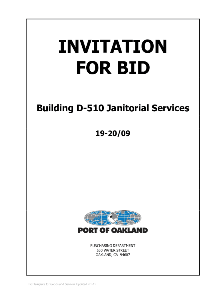 Fillable Online Request for Bids Municipal Building Janitorial Services Fax Email Print pdfFiller