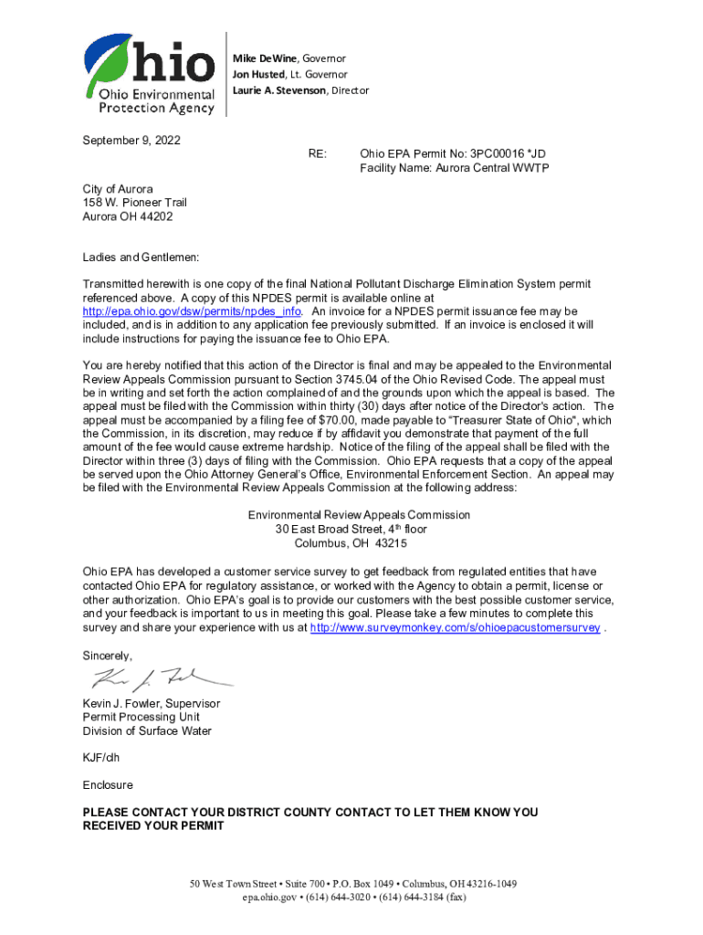 Fillable Online wwwapp epa ohio Hazardous Waste Permit Modification