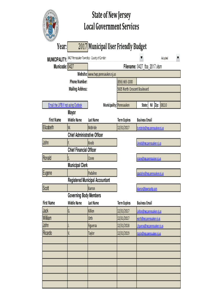 Fillable Online Local Government Services State Carney's Point