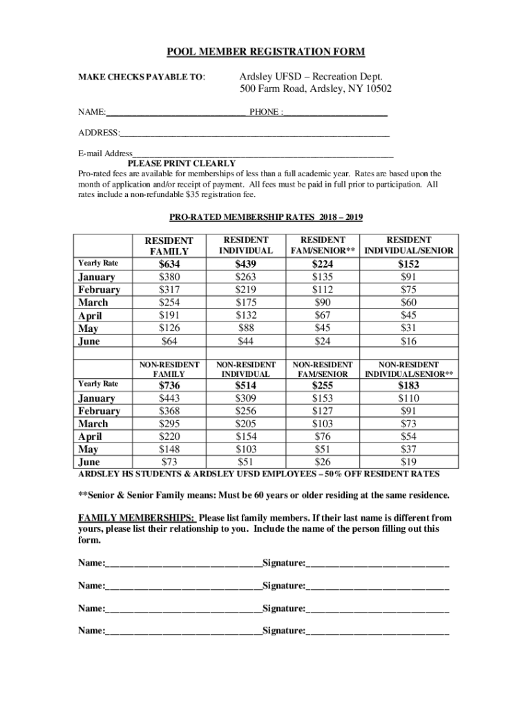Fillable Online Ardsley Parks and Recreation Online Registration by
