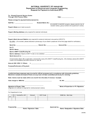 Request For Payment (RFP) - NUS