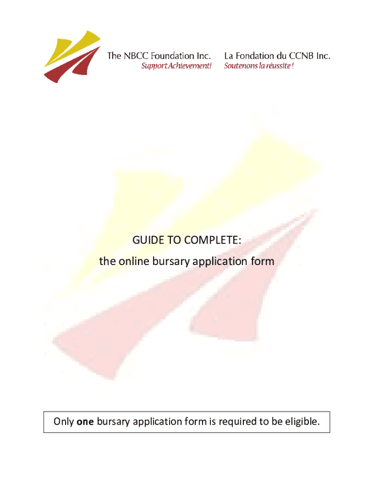 Fillable Online GUIDE TO COMPLETE the online bursary application form Fax Email Print pdfFiller