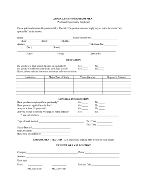 Application for Employment
