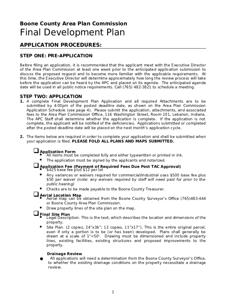 Offices Area Plan Commission Boone County, Indiana Doc Template