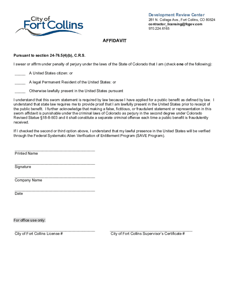 Fillable Online Contractor Licensing Project Verification Form City