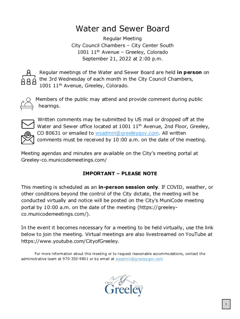 Fillable Online Water and Sewer Board Fax Email Print pdfFiller