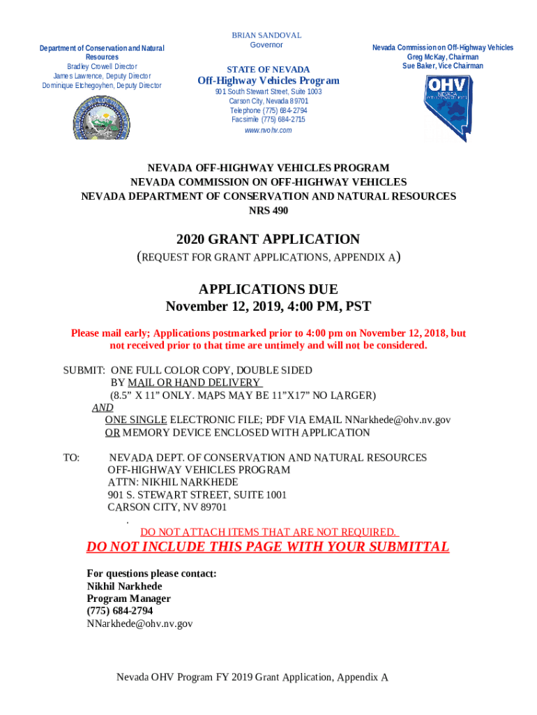 OHV Nevada's OffRoad Vehicle Registration Law Doc Template pdfFiller