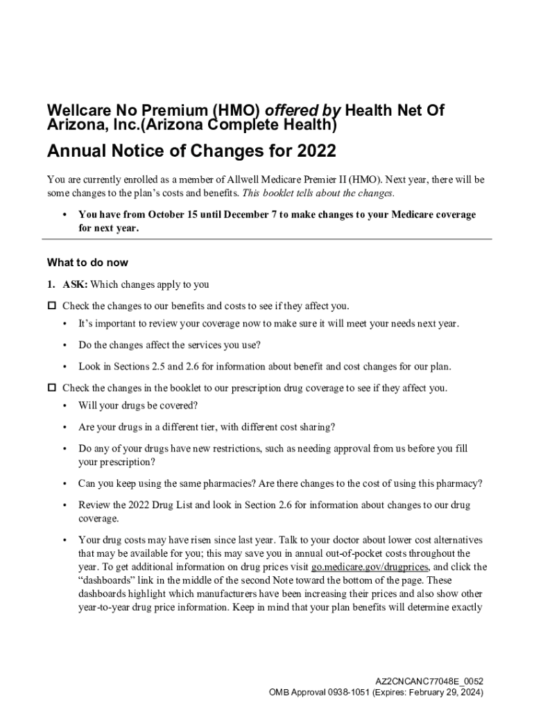 Fillable Online H0351052000Wellcare No Premium (HMO) Fax Email Print