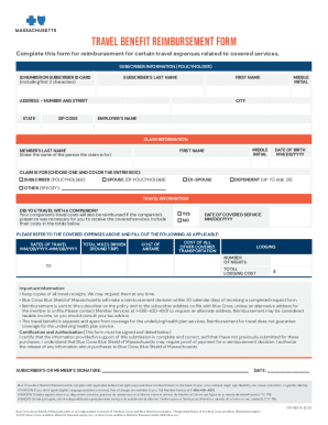 Fillable Online Travel Benefit Reimbursement Form - Harvard Pilgrim Fax ...