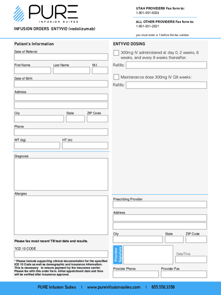 Fillable Online EntyvioConnect Forms and Resources Entyvio