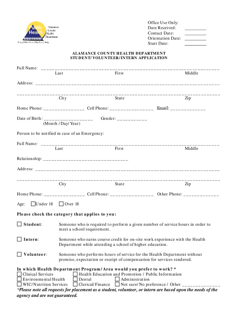 Fillable Online Health Department Jobs, Employment in Alamance, NC